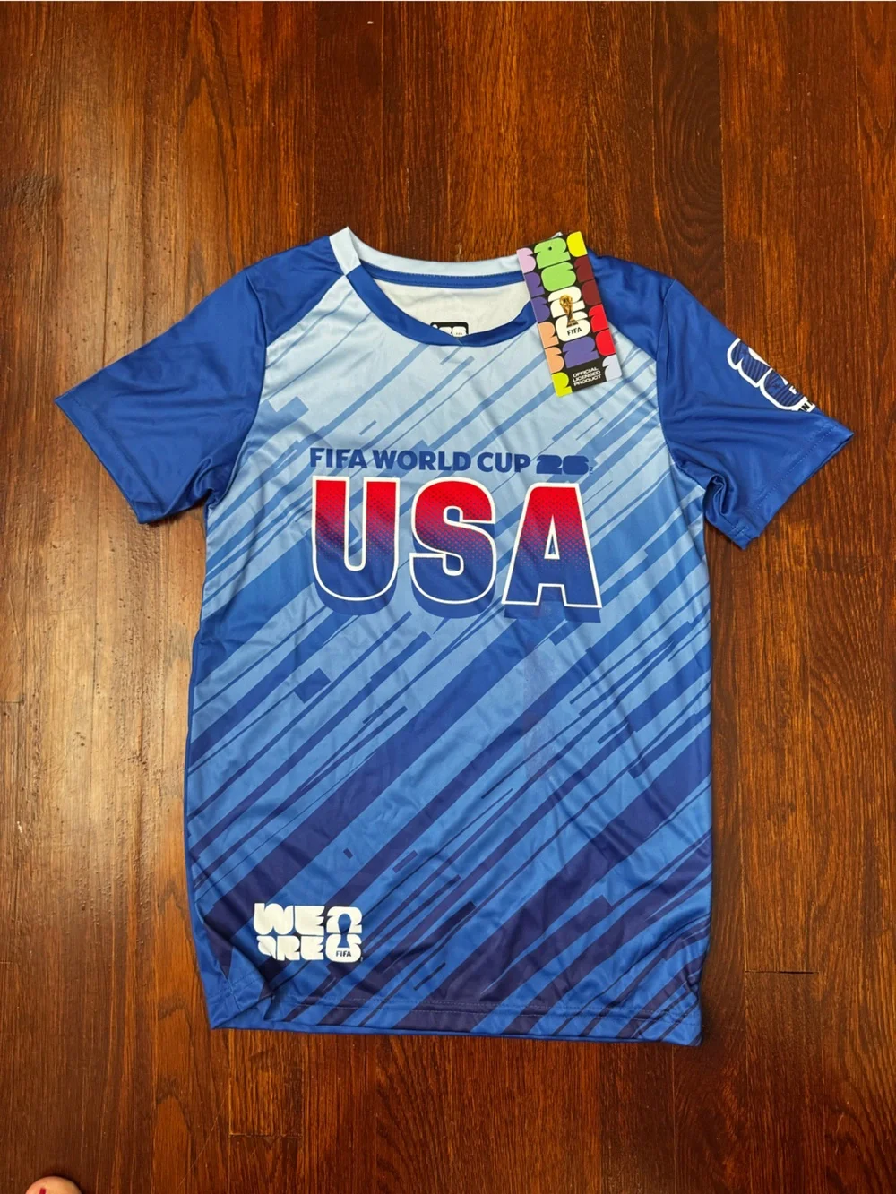 USA Blue Youth Short-Sleeve Jersey Top— World Cup Graphic